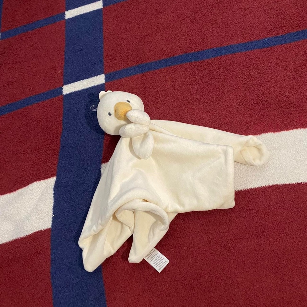 Carters Yellow White Duck Plush Chick Lovey Baby Security Blanket Ducky Goose